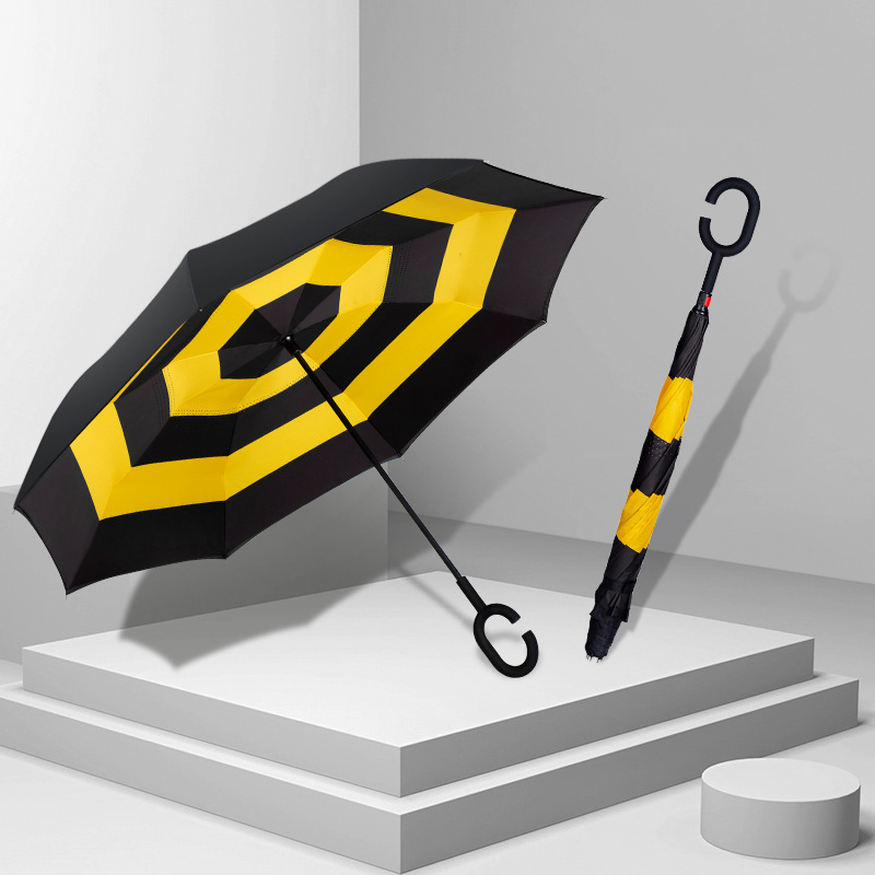 New Design C Shaped Handle Inverted Reverse Upside Down Outdoor Sun Umbrella