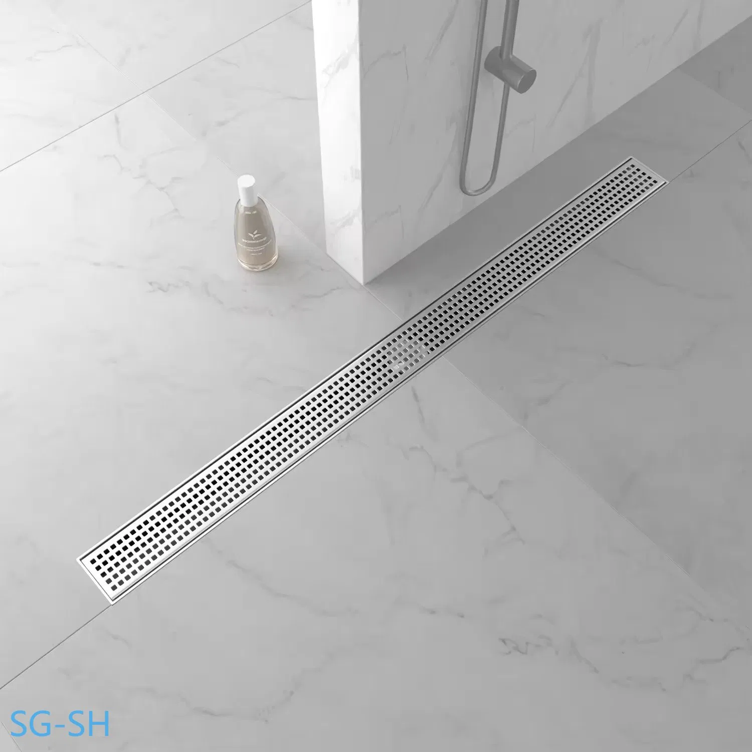 Линейный трап для пола из нержавеющей стали, полированный