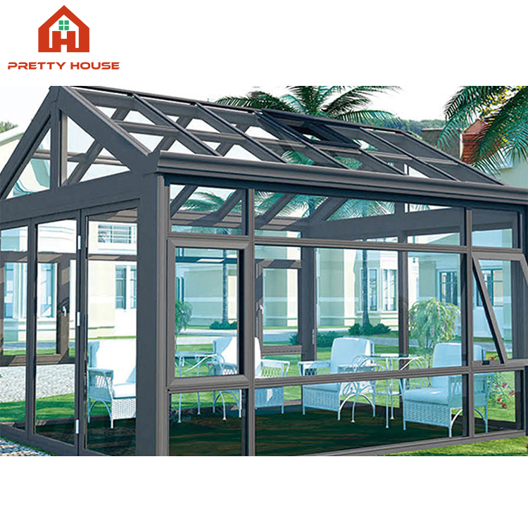 Automatic Swimming Enclosure Retractable Pool Cover Glass Sunroom