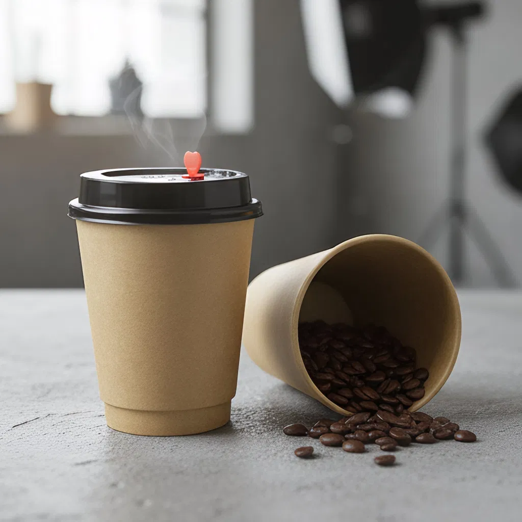 Бумажные кофейные чашки 8-20 унций с двойными стенками