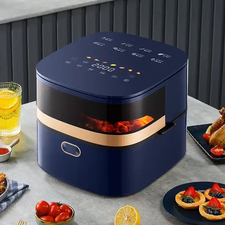 Healthy Low Fat Oil-Free Intelligent Timing Electric Hot Visible Air Fryer