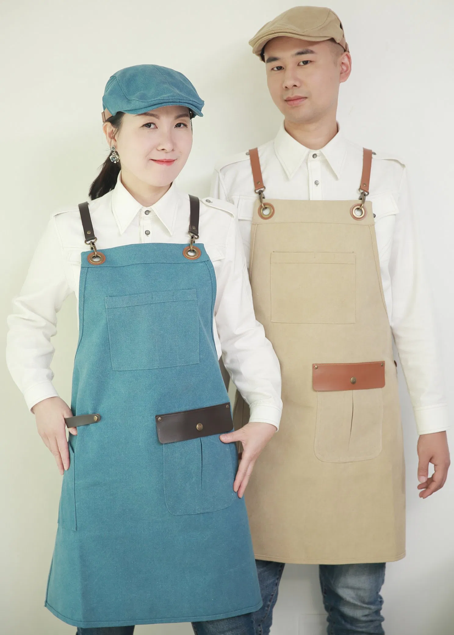 Wholesale Fast Delivery Adjustable Denim Customized Logo Apron Multi-Pocket Demin Apron