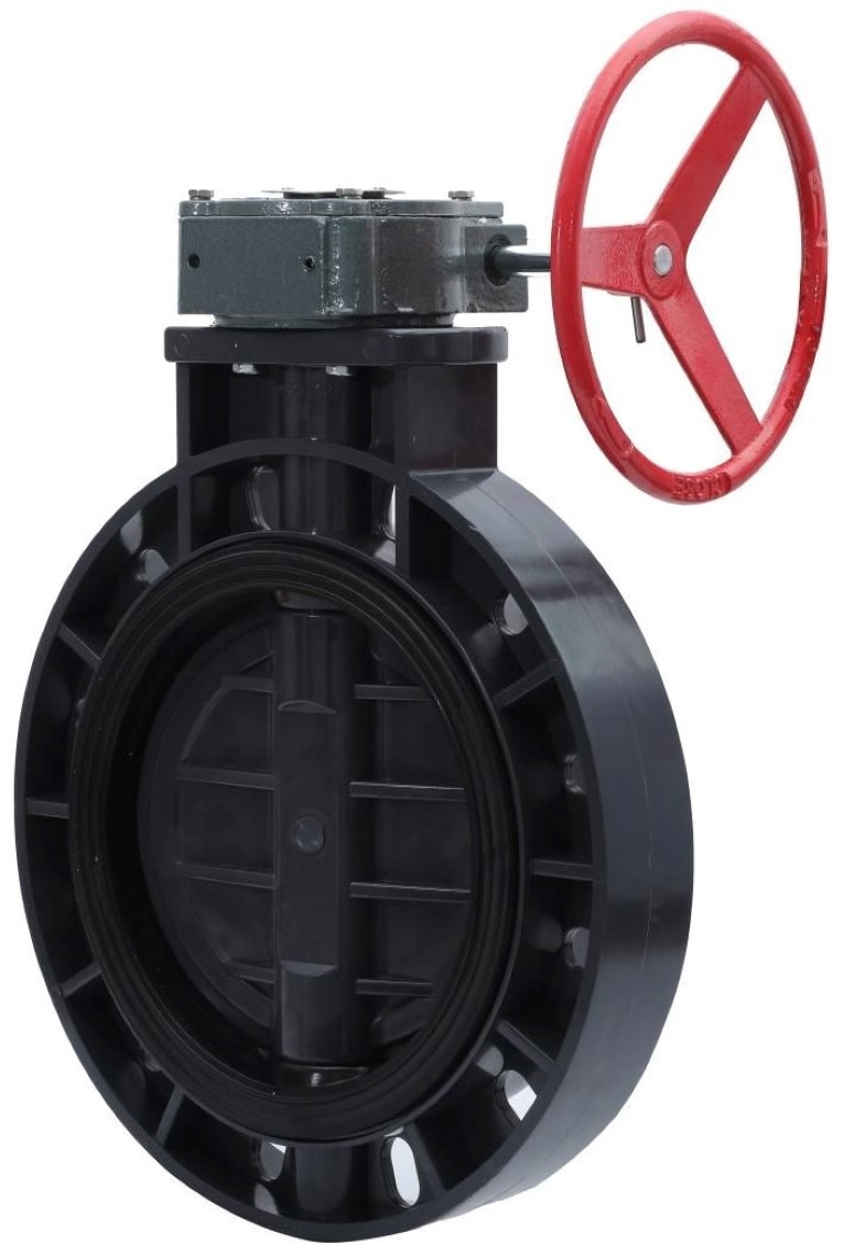 High Quality Plastic Drinking Water Butterfly Valve Lever PVC Water Supply Butterfly Valve UPVC (PN16) Pressure Worm Gear Wafer Type Industrial Butterfly Valve
