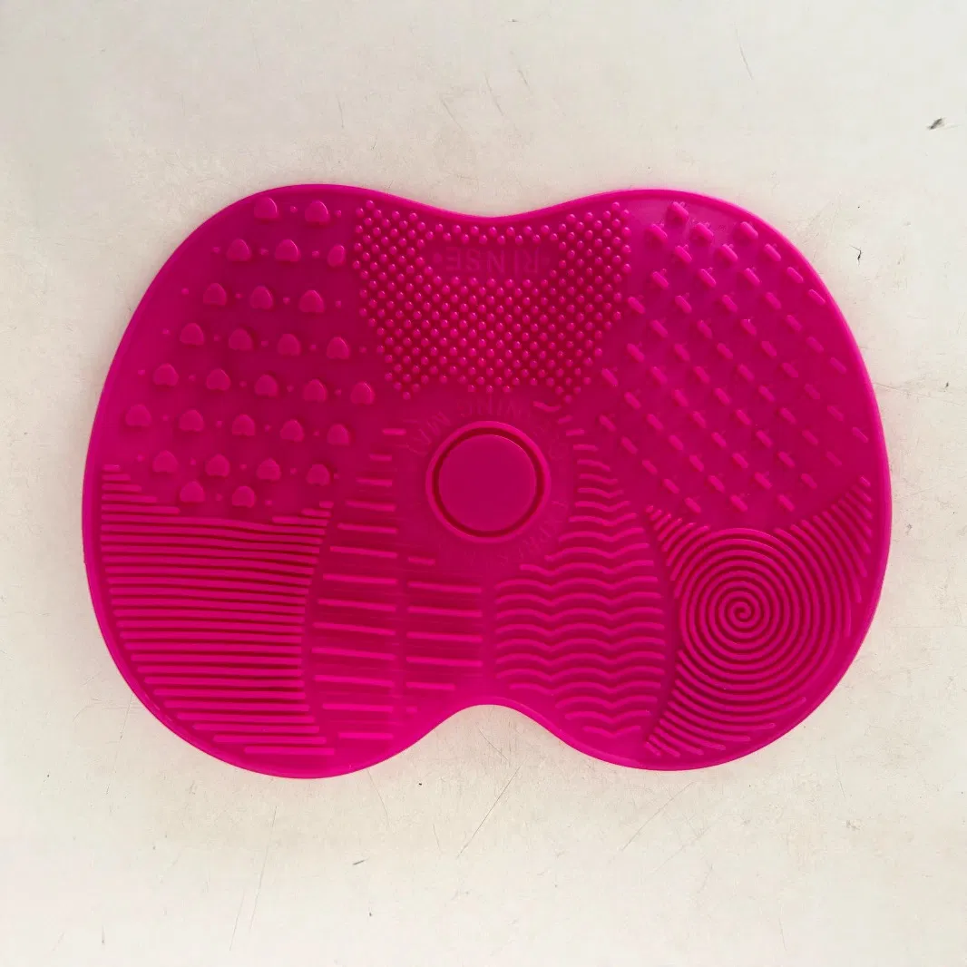 Silicone Apple-Shaped Makeup Brush Cleaning Mat Portable with Suction Cups Multi-Purpose Beauty Tool (In Stock)
