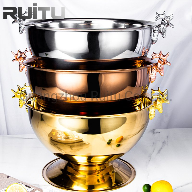 Event Night Club Dining Drink Bottle Wine Beer Display Cooler Service Cafeteria BBQ Hotel Gold Cold Champagne Ice Bucket with Stand