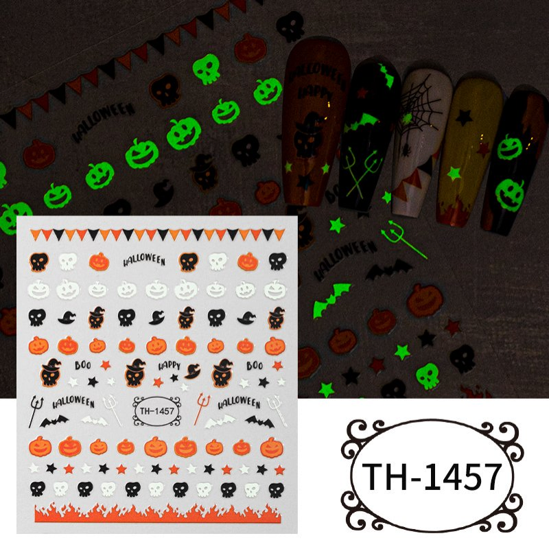 Halloween Glow Nail Sticker DIY Art Set