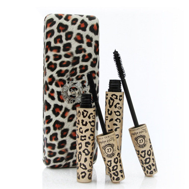 Cross-Border New Product Thick, Curled, Extra-Long Leopard Print Fiber, Long, Waterproof and Non-Smudge Mascara
