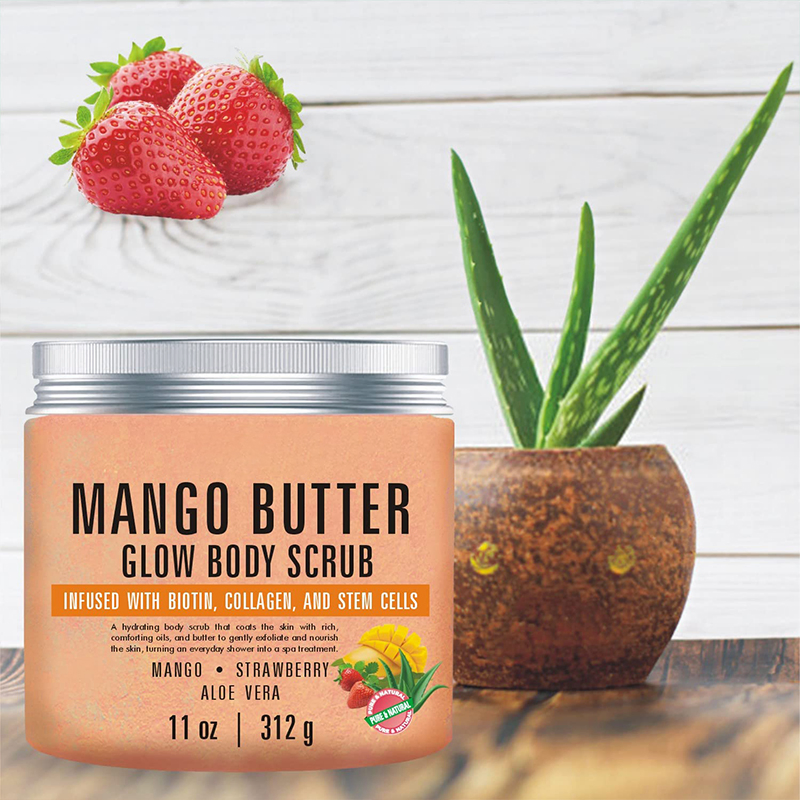 Beauty Cosmetics Exfoliating Cleanses Skin Brightens Skin Moisturizes Collagen Mango Scrub Salt