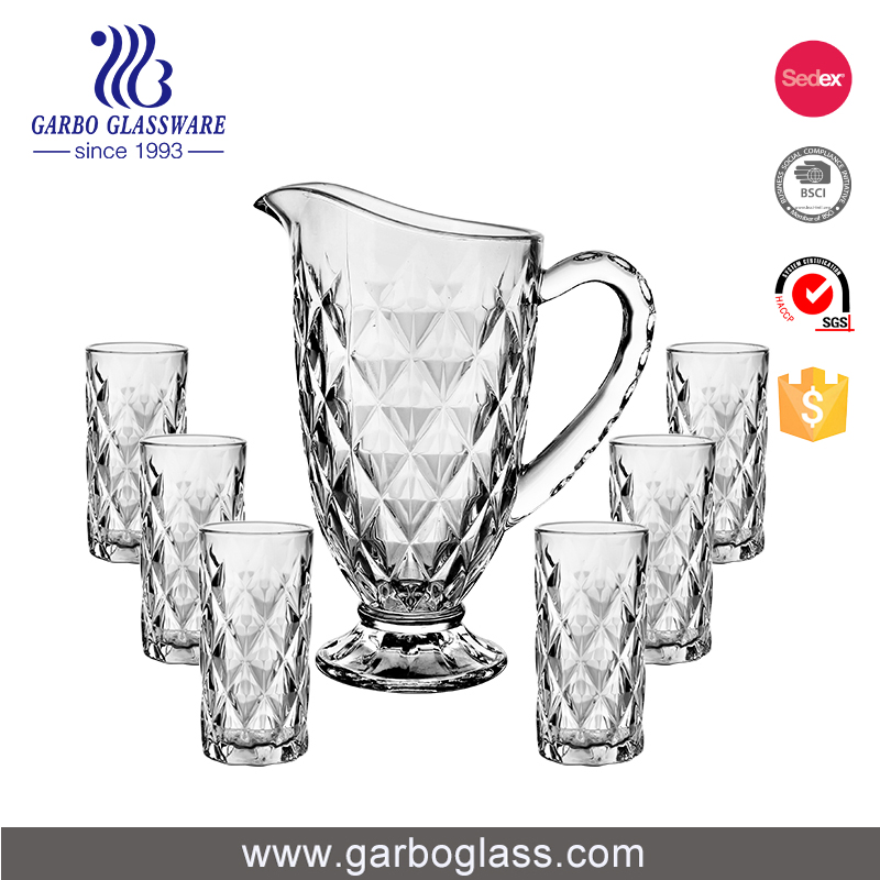 High Quality Classic 7PCS Glass Water Jug Set with 6 Tumblers