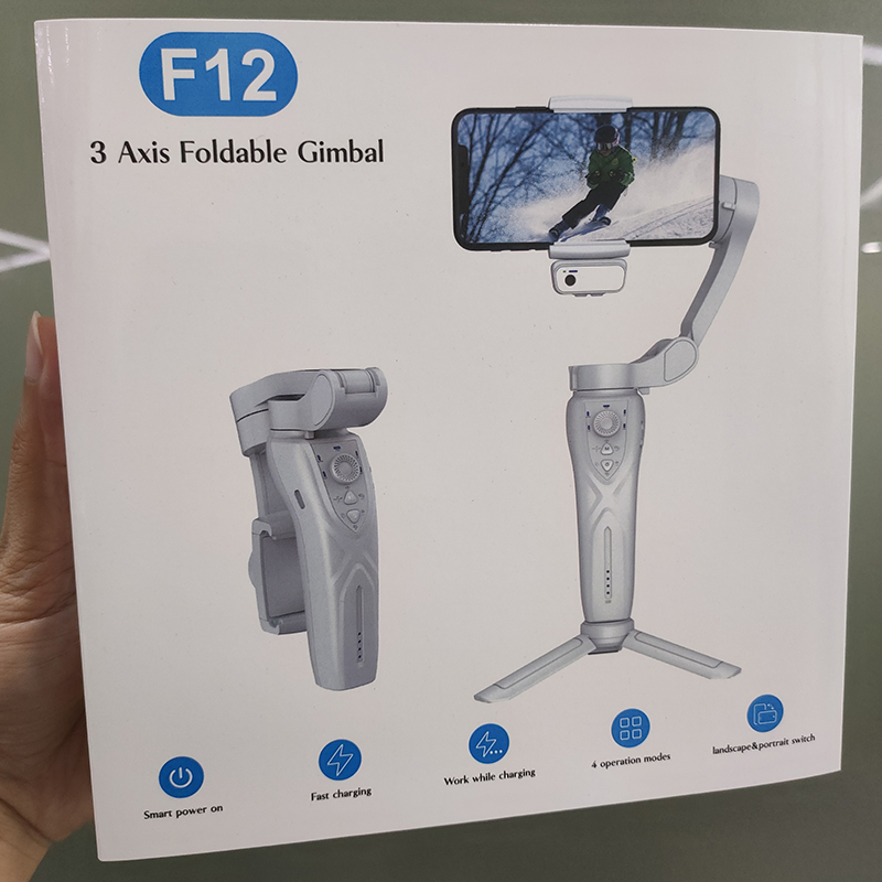 OEM Brand Foldable 3-Axis Smart Gimbal Stabilizer with Fill Light Handheld Ai Face Tracking Video