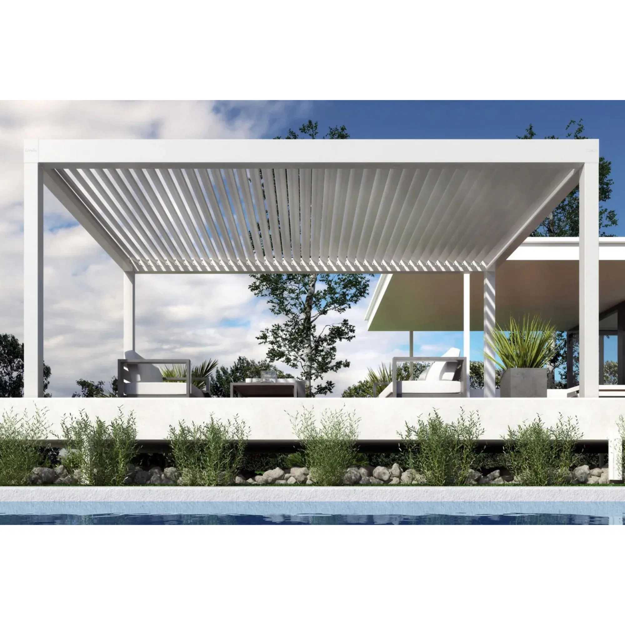 Автоматическая алюминиевая пергола с моторизованным тентом