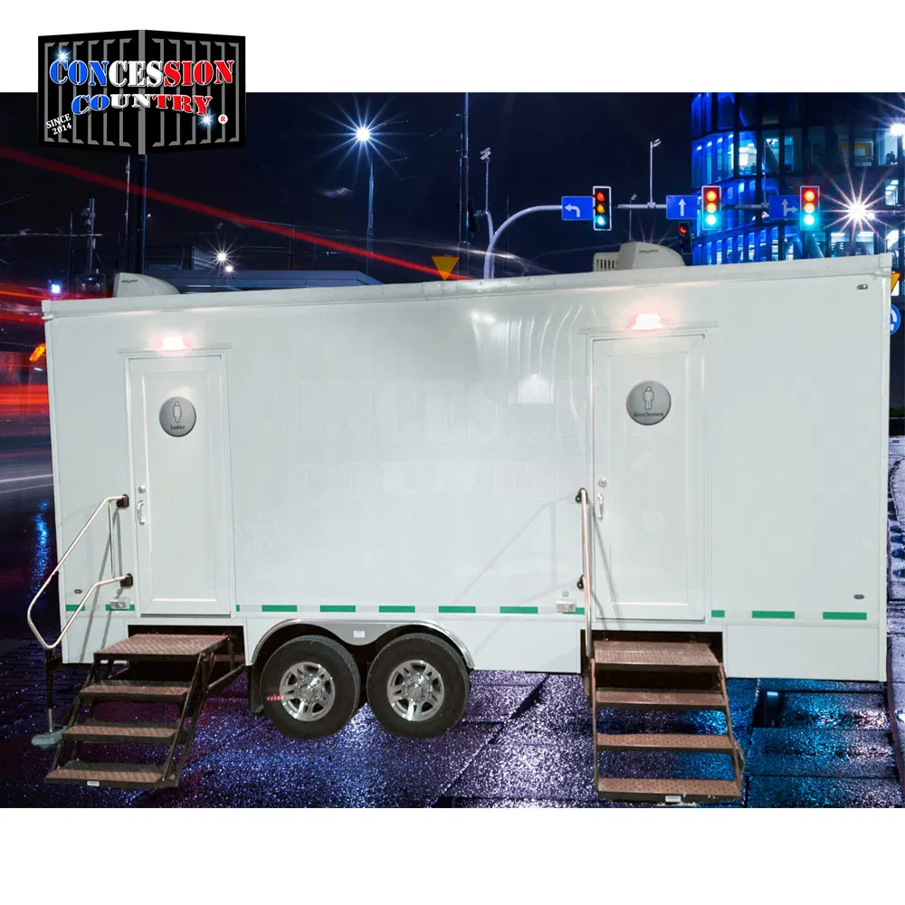 Mobile 4 Stall Bathroom Outdoor Restroom Used Portable Toilet Trailers for Sale