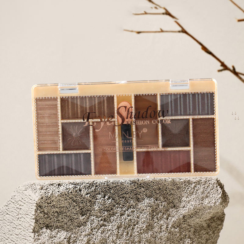 Seline Girl 10 Color Contour Highlighter Pearlescent Cosmetics Eyeshadow Palette
