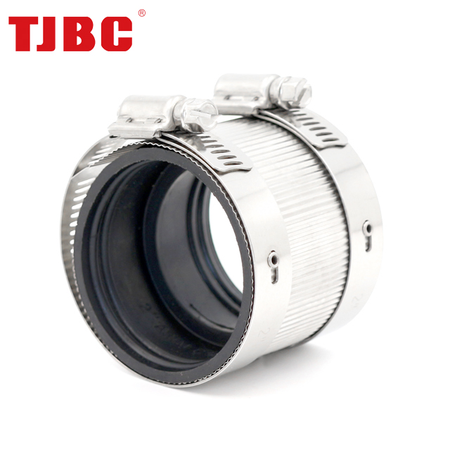 Type a No-Hub Coupling with Stainless Steel Clamps, 2 Inch, 100 PCS