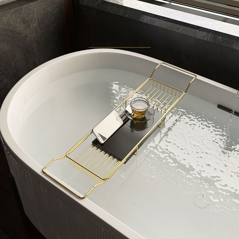 Simple Design Bathroom Accessories Bathtub Caddy Tray with Holder