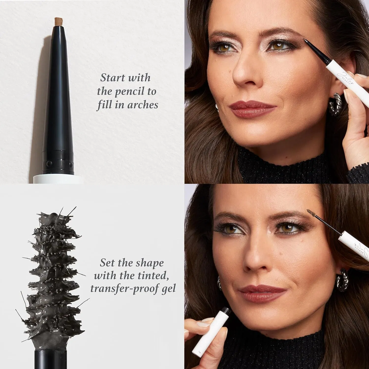 Wholesale Dual-Ended Eyebrow Pencil and Tinted Brow Gel Set Waterproof Long-Lasting Formula with Brush and Precision Tip, Private Label/OEM