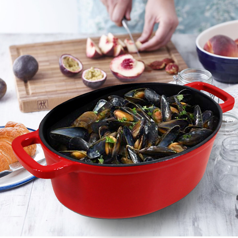 Чугунная эмалированная кастрюля-кокот Cookwin, 3.9 кварты