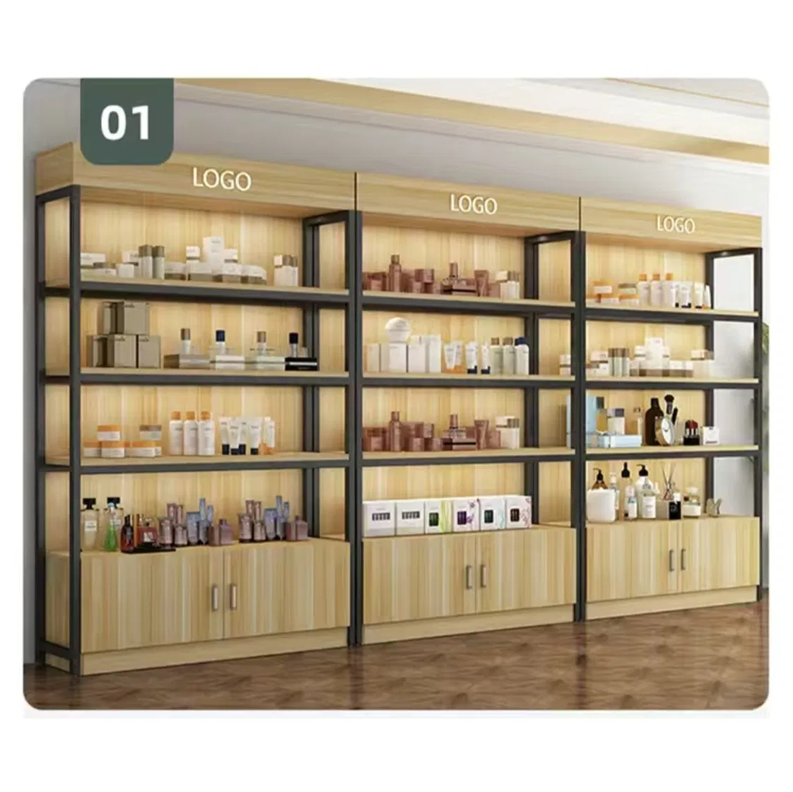 Customized Cabinet Rack Shop Design Ideas Store Fixture Bome Use Cosmetics Display Rack Shelf