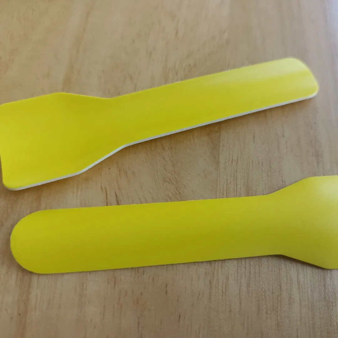 95mm Length Customized Color Biodegradable Kraft Paper Disposable Yogurt Ice Cream Scoop