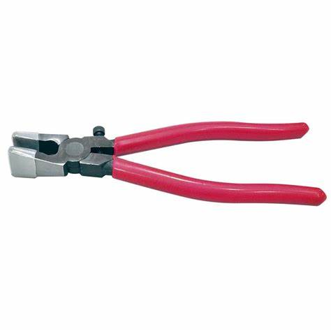 Pliers with Curved Jaws, Glass Running Pliers Heavy Duty with Rubber Tips