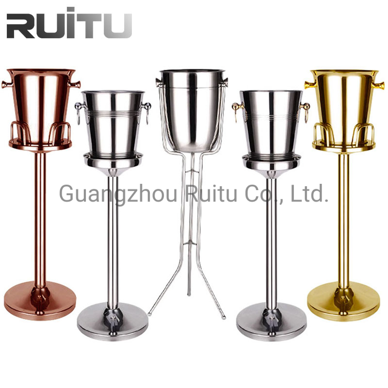 2L 5L Cold Cooler Drinking Container Display Gold Deer Antlers Handle Stainless Steel Club Bar Champagne Beer Chiller Black Whiskey Wine Ice Bucket