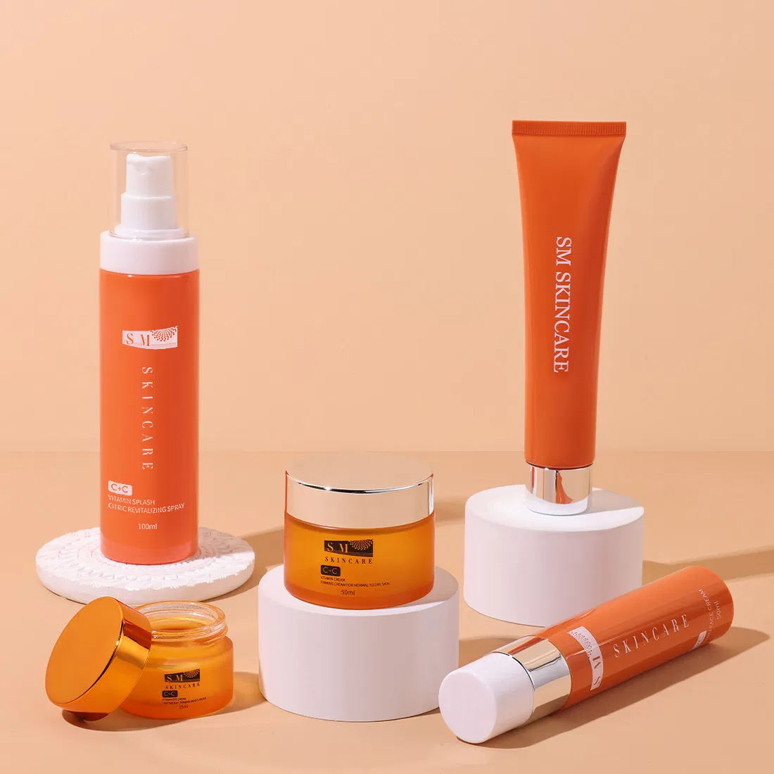 New OEM 15ml 50ml 100ml Printing Luxury Skincare Glass Cream Jar Bottle Sets Packaging Fine Mist Spray Pump with Pet Bottle