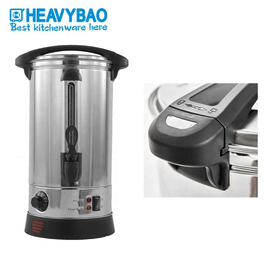 Heavybao Hotel Appliance Stainless Steel Warmer Water Boiler Warming Wine Urn with Heating Element for Home Buffet