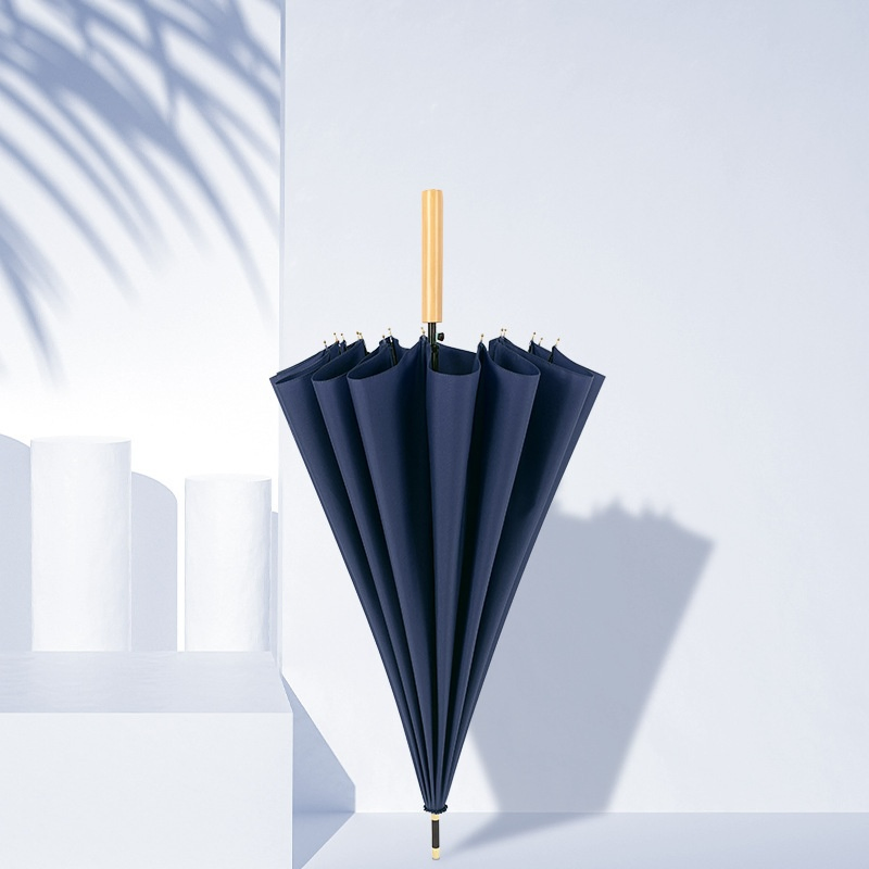 Wholesale Straight Handle Automatic Engraving 16 Bone Waterproof Umbrella