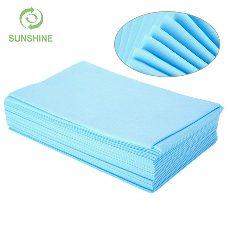 Good Quality PP Nonwoven Fabric Disposable Medical Bedsheet in Blue Color
