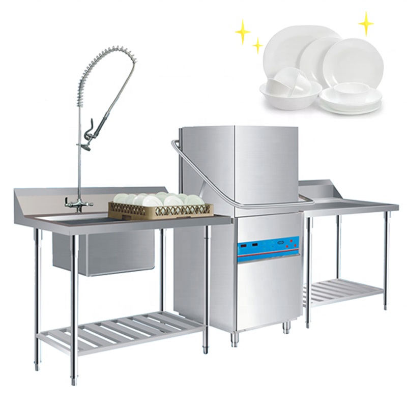 China Factory Commercial Dishwasher Industrial Kitchen Restaurant Use Stainless Steel High Temperature Rack Type