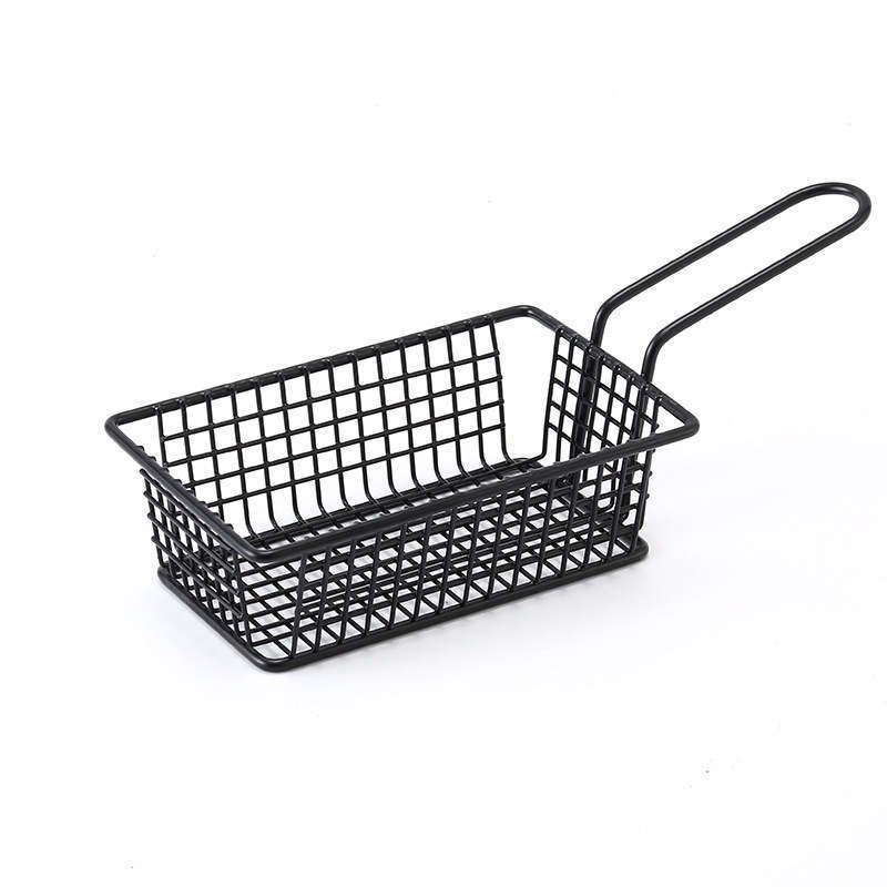 Wholesale of Rectangular Mini Rose Gold Fries Frying Basket Kitchen Tools