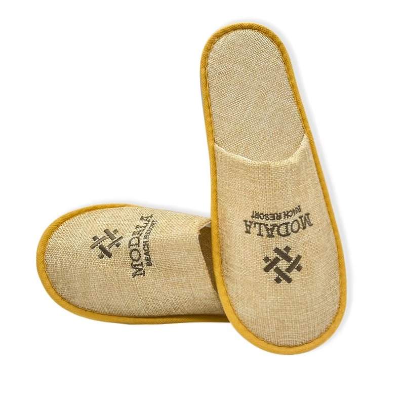 Hotel Disposable Comfortable Linen Slippers Customized Logo