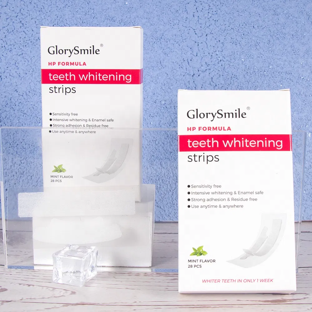Bulk Wholesale Bright White 5D 6% Hydrogen Peroxide Gel Teeth Whitening Dry Strips Own Brand