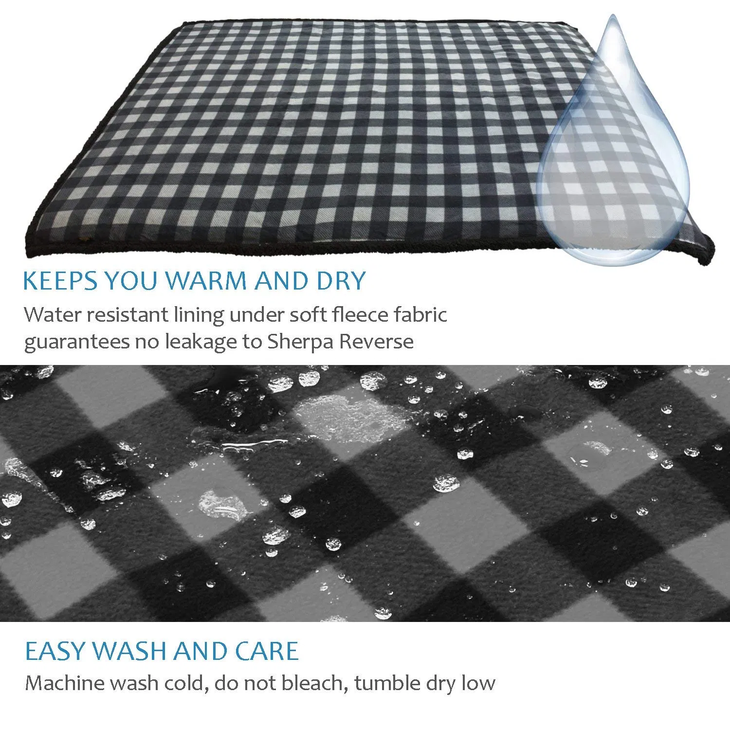 Wholesale All-Season Custom Durable Reversible Plush Sherpa Large Comfortable Waterproof Fleece Blanket