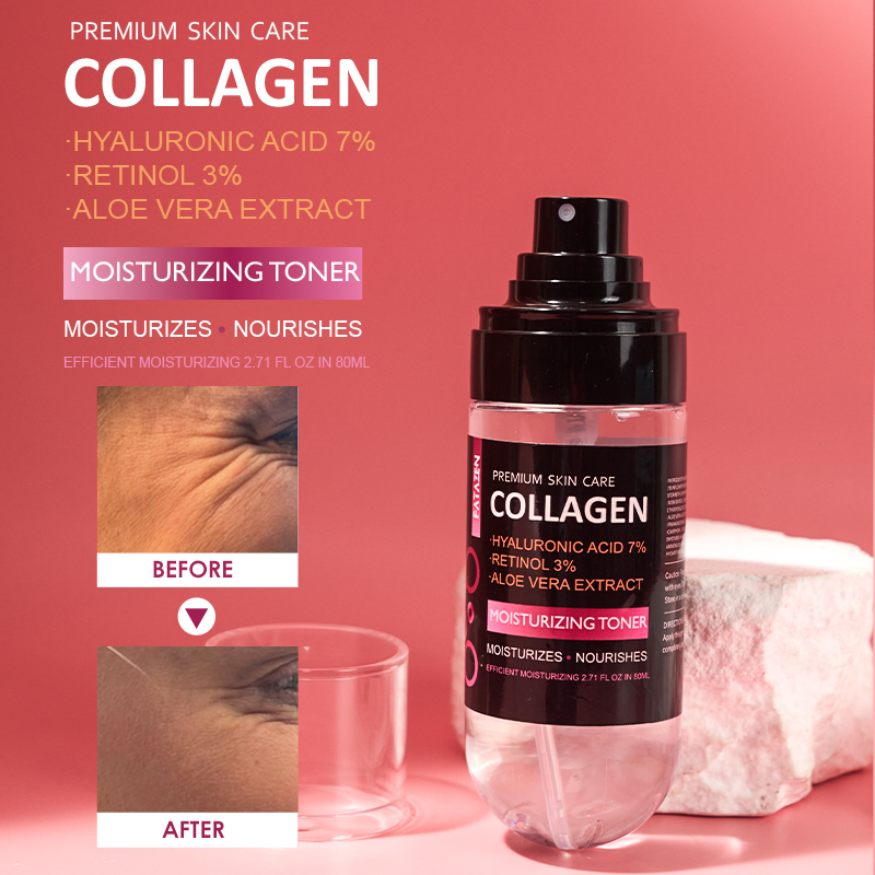 Organic Moisturizing Toner Spray Anti-Wrinkle Brightening Fresh Pink Collagen Skin Toner