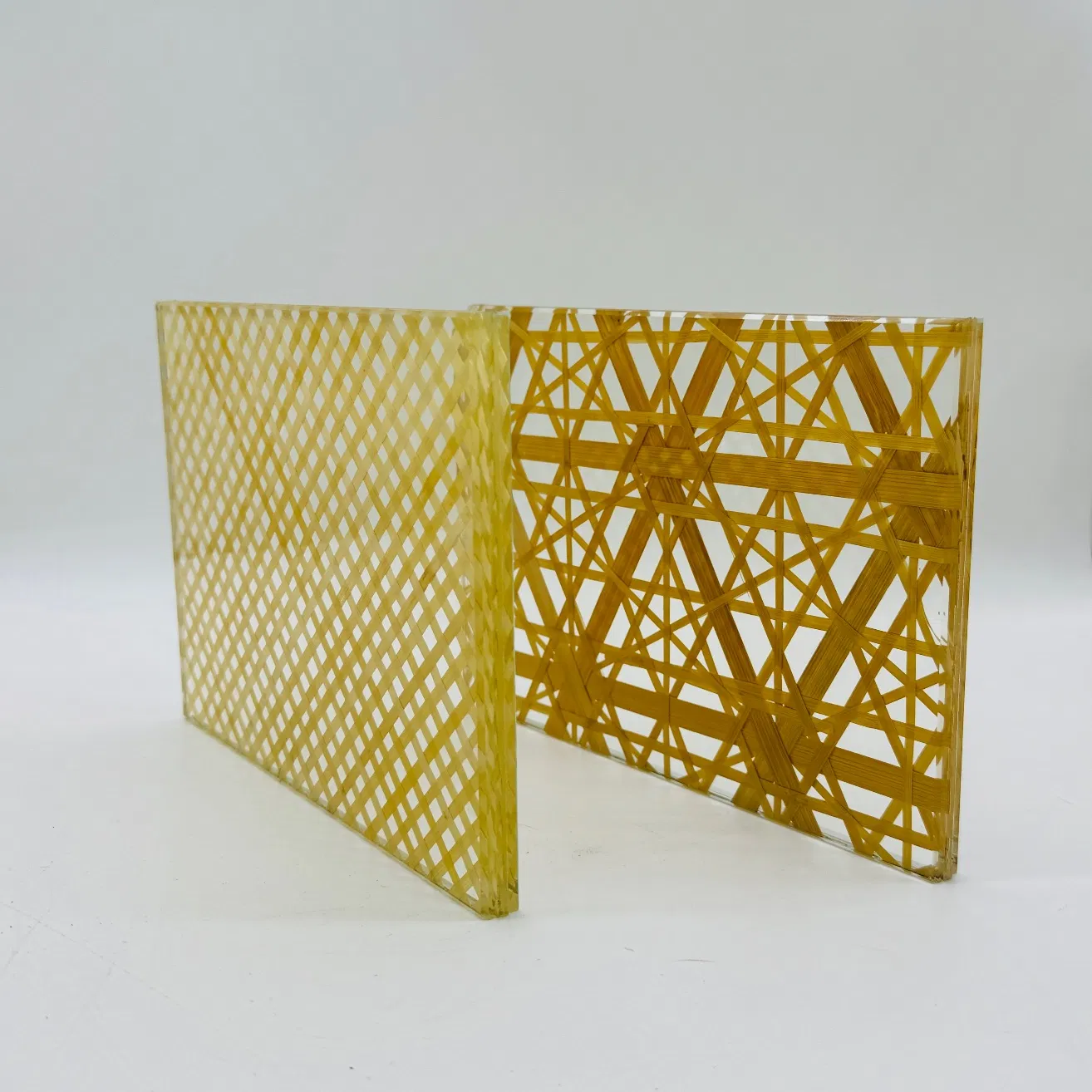 Guangzhou Glass Factory Customized Bamboo Woven Laminated Art Building Glass