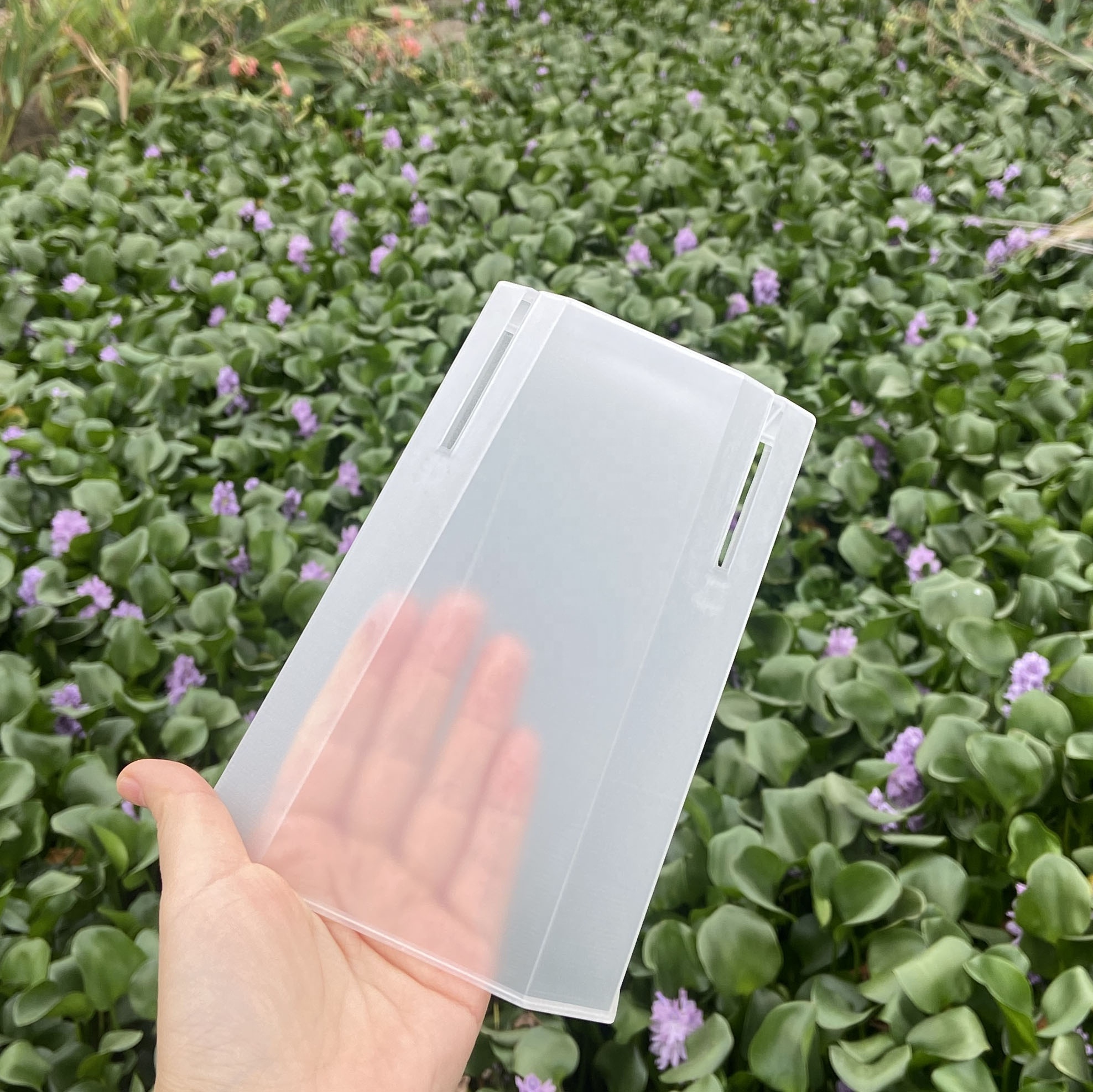 Горшок цветочный квадратный прозрачный пластиковый высокий