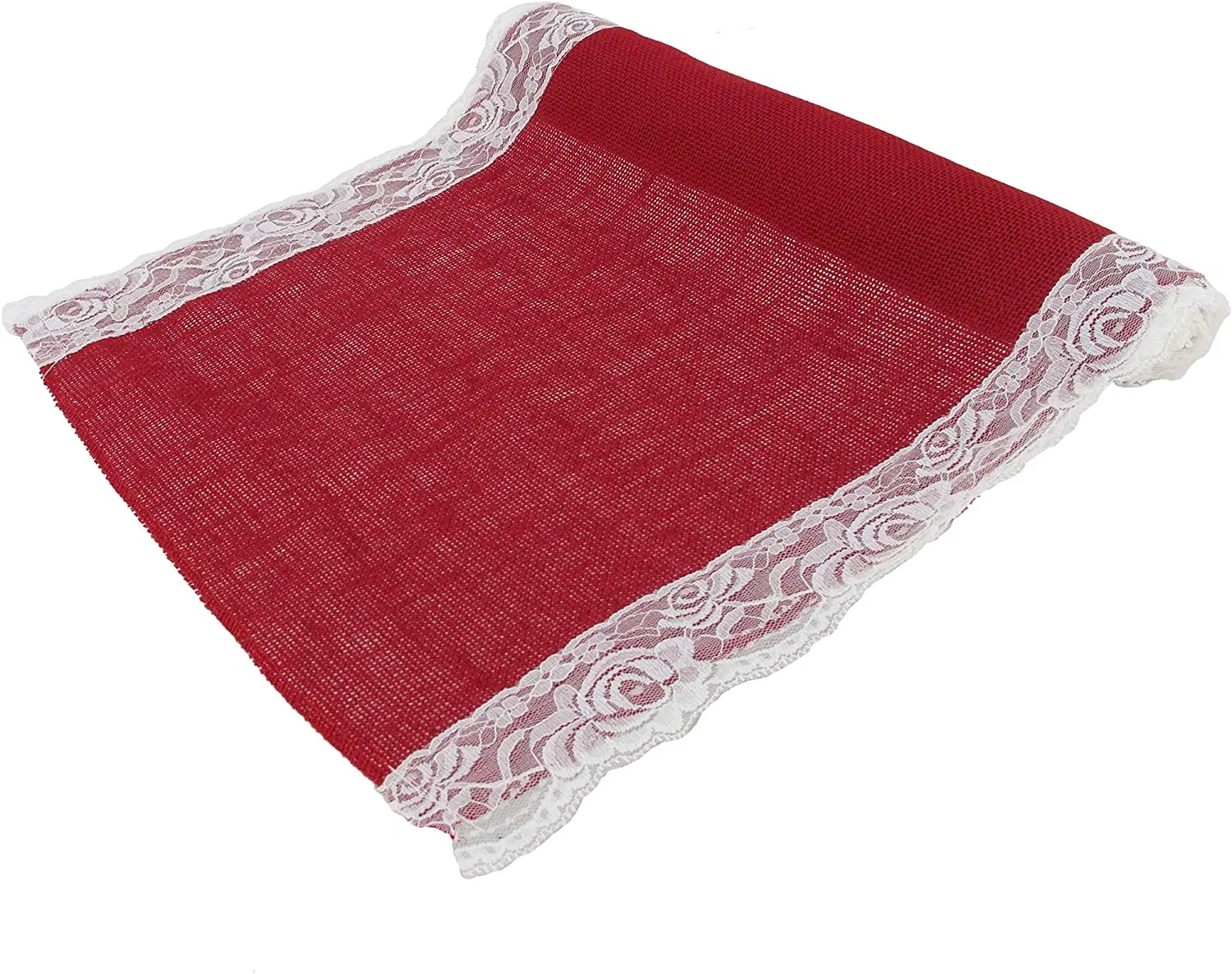 Farmhouse Style Lace Rustic Jute Hessian Table Cloth