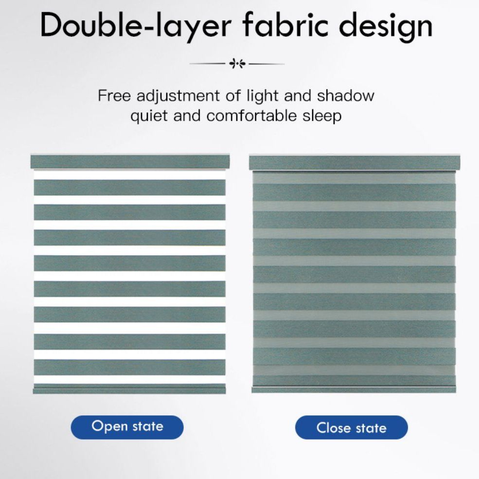 Remote Control Custom Hotel Motorized Zebra Blinds Blackout Vision Blind