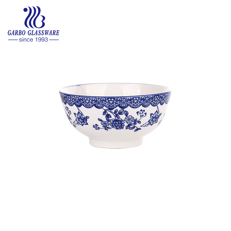 Stock 6 Inch Print China Ceramic Bowls for Kitchenware Using for Home Mix Container Rice Bowl Set Porcelain Tableware