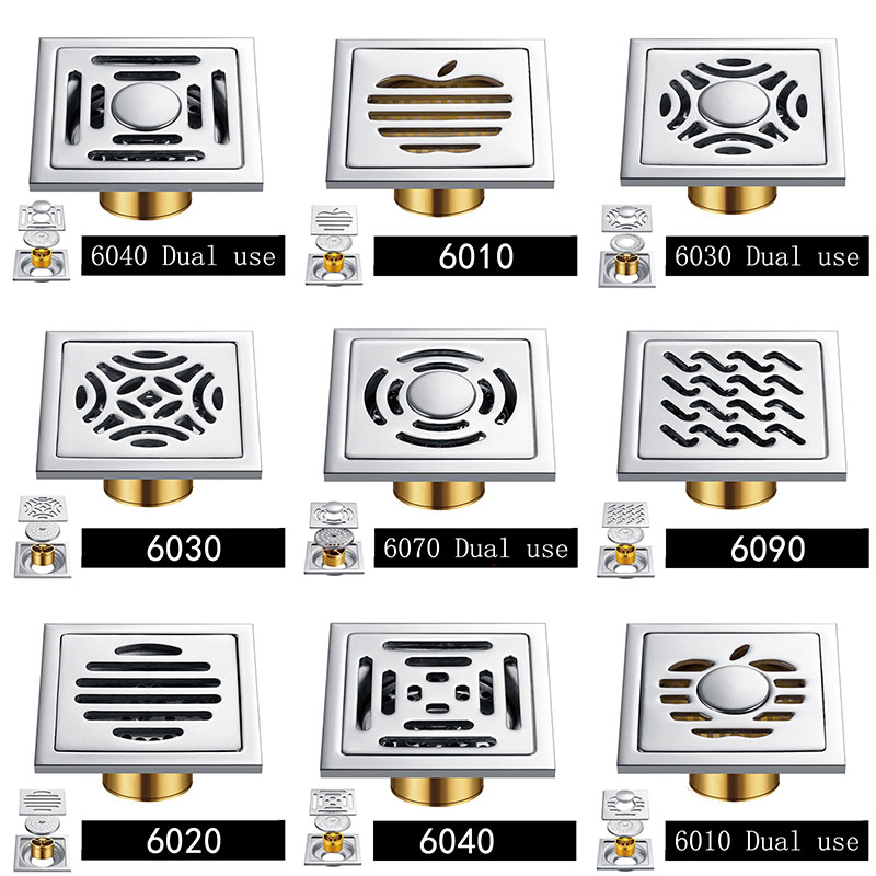 Сифон напольный с решеткой, нержавеющая сталь