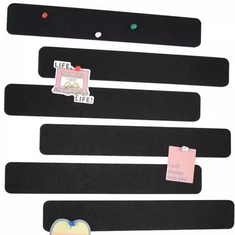 Felt Bulletin Board Bar Strip Pin Self-Adhesive Message Strip for Office School Home Decoration