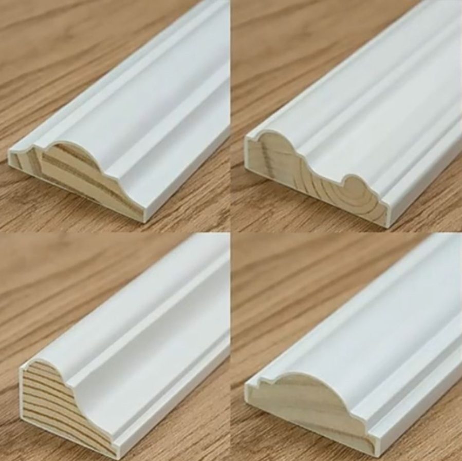 Wall Skirting Changyuan Decoration Material Customized Primed MDF and Solid Wood Wood Door Stop Molding Wall Trim Baseboard Mouldings