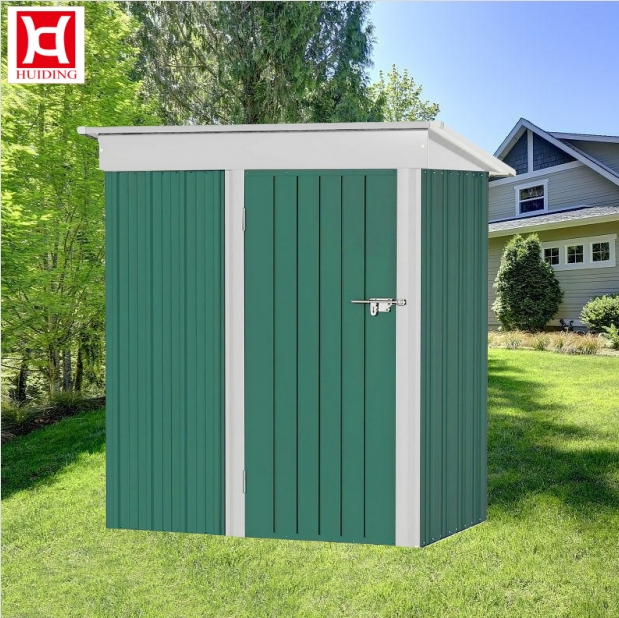 Durable Gray Metal Shed for Outdoor Tool Storage