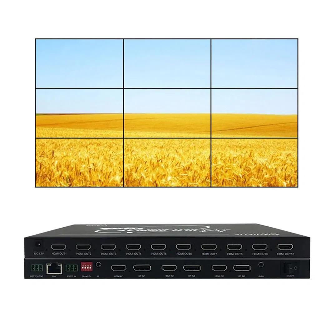 8K Video Wall Processor with 7X HDMI Outputsmulti-Channel 8K Video Controller for Projection Fusion8K60 HDMI 2.0/Dp 1.2 Video Wall System
