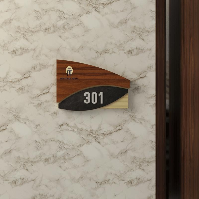 Ezd Wood Room Signage Doorplate Apartment Door Number Sign for Hotel