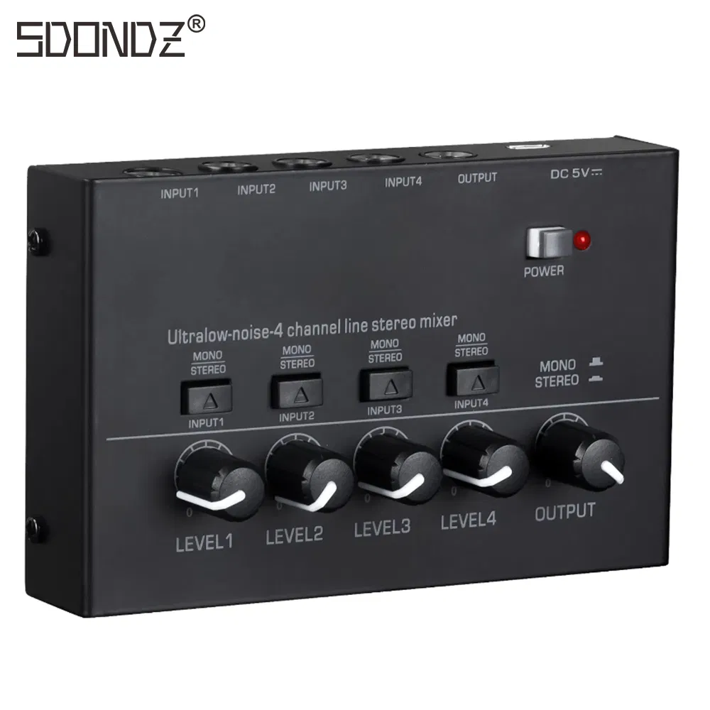 Professional 4-Channel Audio Mixer for Live Events and Studios