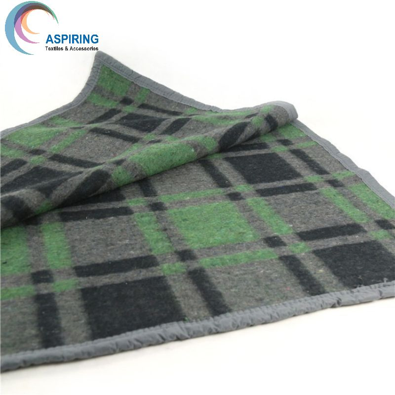 Multicolor High Quality Recycle Grid Cotton Acrylic Blanket