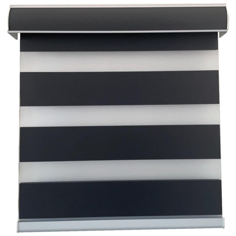Tuya Alexa Control Black Colour Blackout Double Layer Zebra Blinds