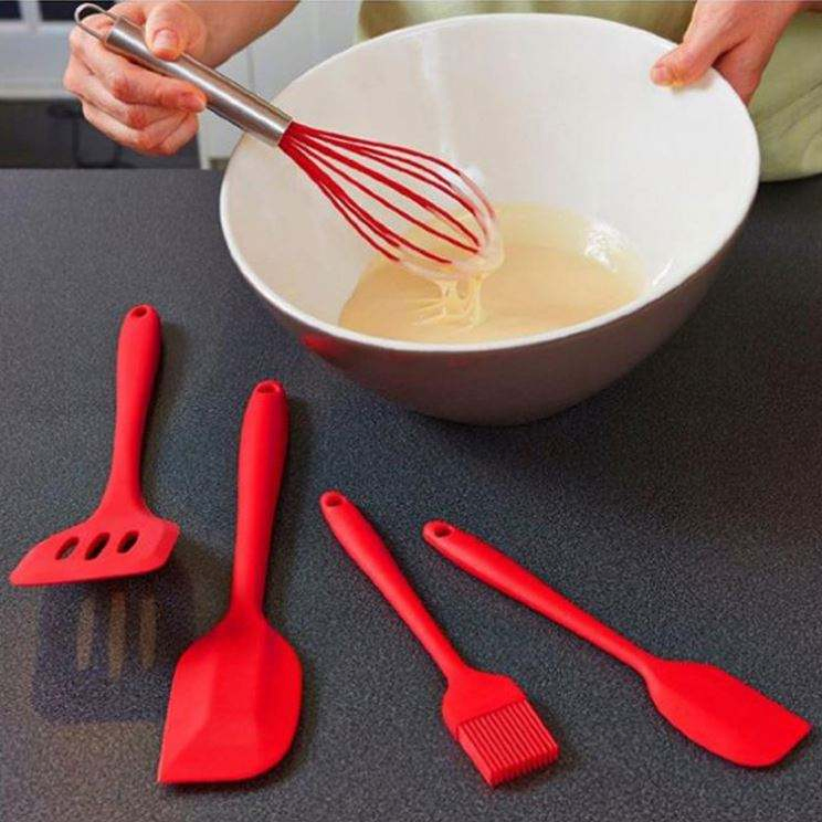 Home and Kitchen Accessories 5PCS Heat Resistant Food Silicone Kitchen Utensils